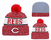 Reds Team Logo Red Pom Knit Hat,baseball caps,new era cap wholesale,wholesale hats